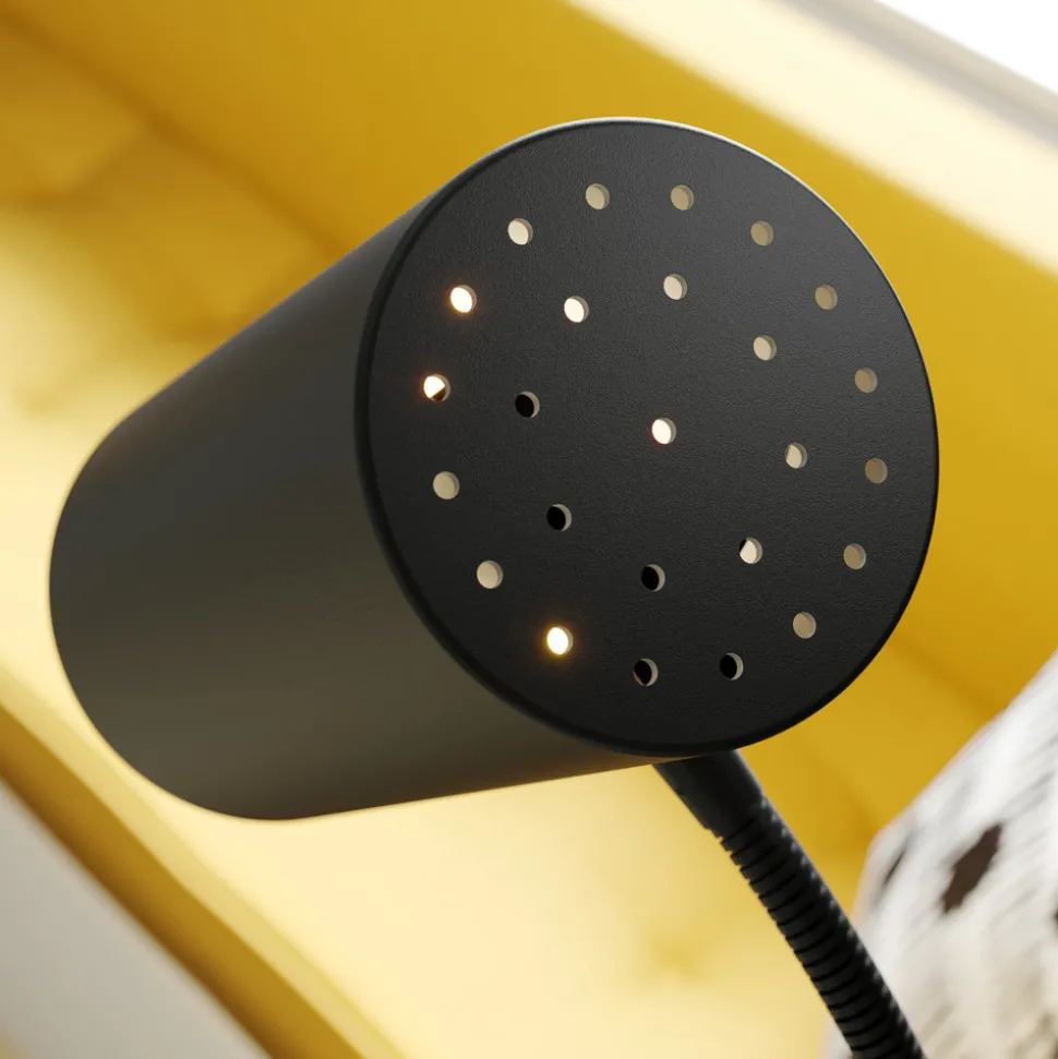 Lindby gulvlampe Karoli, svart, 156 cm, metall, fleksibel arm