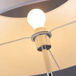 Lindby gulvlampe Katie, 162 cm, hvit, tekstil, tre, stativ