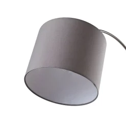 Lindby gulvlampe Keriba, nikkel/taupe, stoff, 150 cm, E27