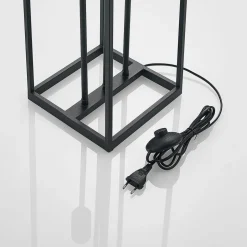 Lindby gulvlampe Krisha, svart, metall, 3 lyskilder, E27