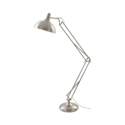 Lindby gulvlampe Leia, sølv, metall, 180 cm, roterbar, E27