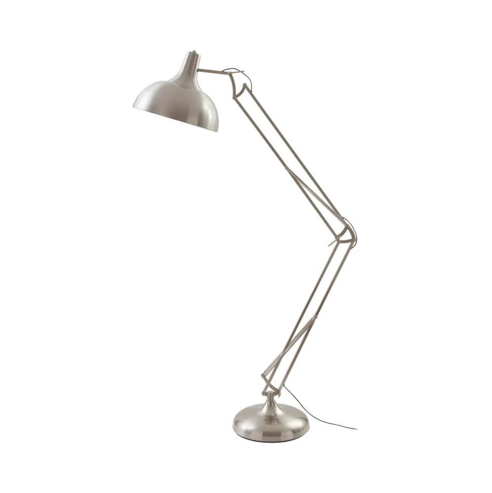 Lindby gulvlampe Leia, sølv, metall, 180 cm, roterbar, E27