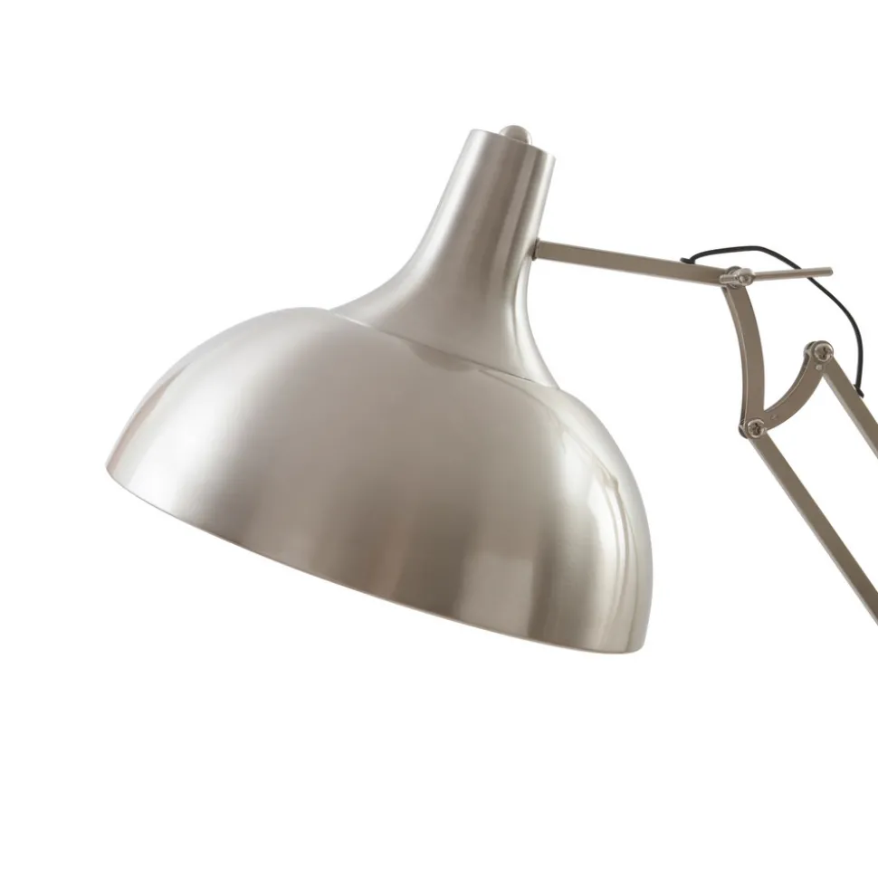 Lindby gulvlampe Leia, sølv, metall, 180 cm, roterbar, E27