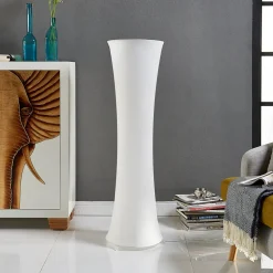 Lindby gulvlampe Liana, høyde 123 cm, hvit, tekstil