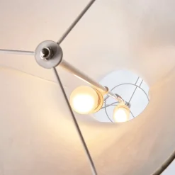 Lindby gulvlampe Liana, høyde 123 cm, hvit, tekstil