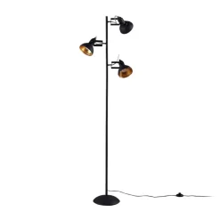 Lindby gulvlampe Lilly, svart, metall, 170 cm, E14