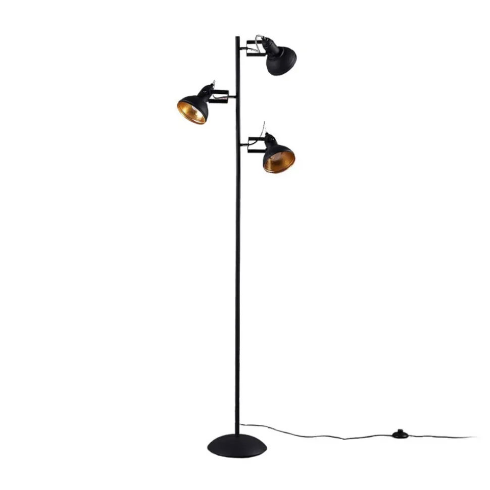 Lindby gulvlampe Lilly, svart, metall, 170 cm, E14
