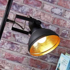 Lindby gulvlampe Lilly, svart, metall, 170 cm, E14