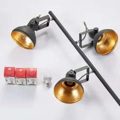 Lindby gulvlampe Lilly, svart, metall, 170 cm, E14