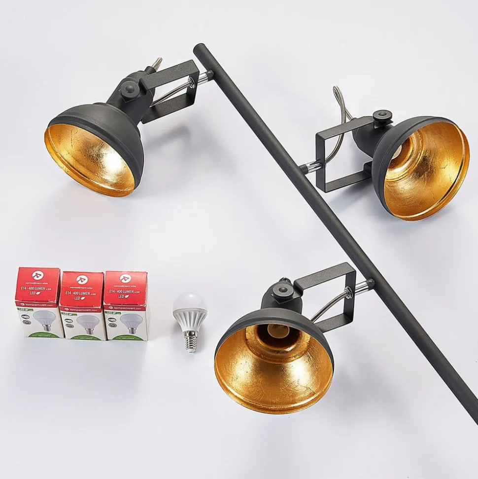 Lindby gulvlampe Lilly, svart, metall, 170 cm, E14