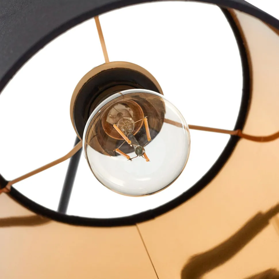 Lindby gulvlampe Nanika, svart/gull, 202 cm, E27, 3 lyskilder.