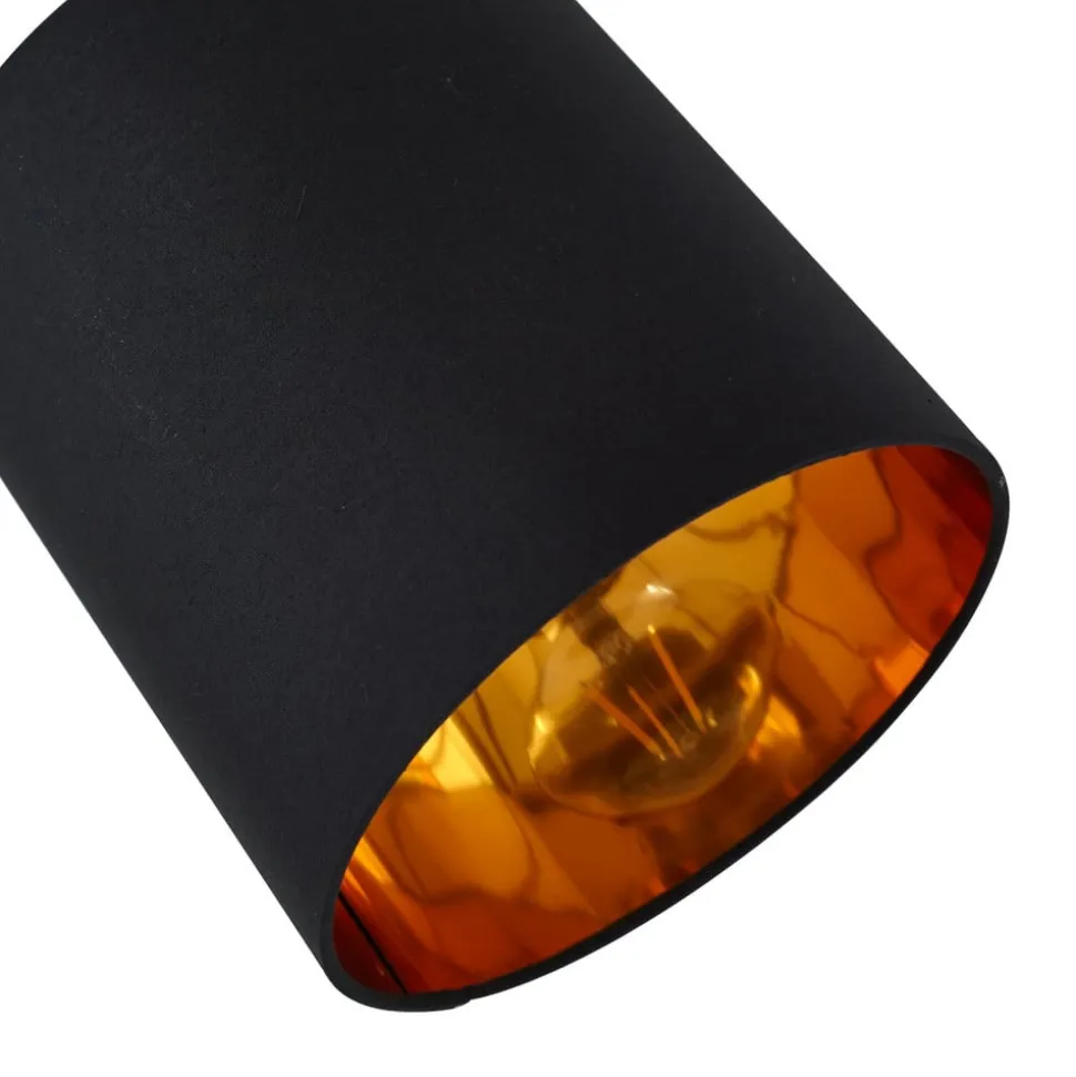 Lindby gulvlampe Nanika, svart/gull, 202 cm, E27, 3 lyskilder.