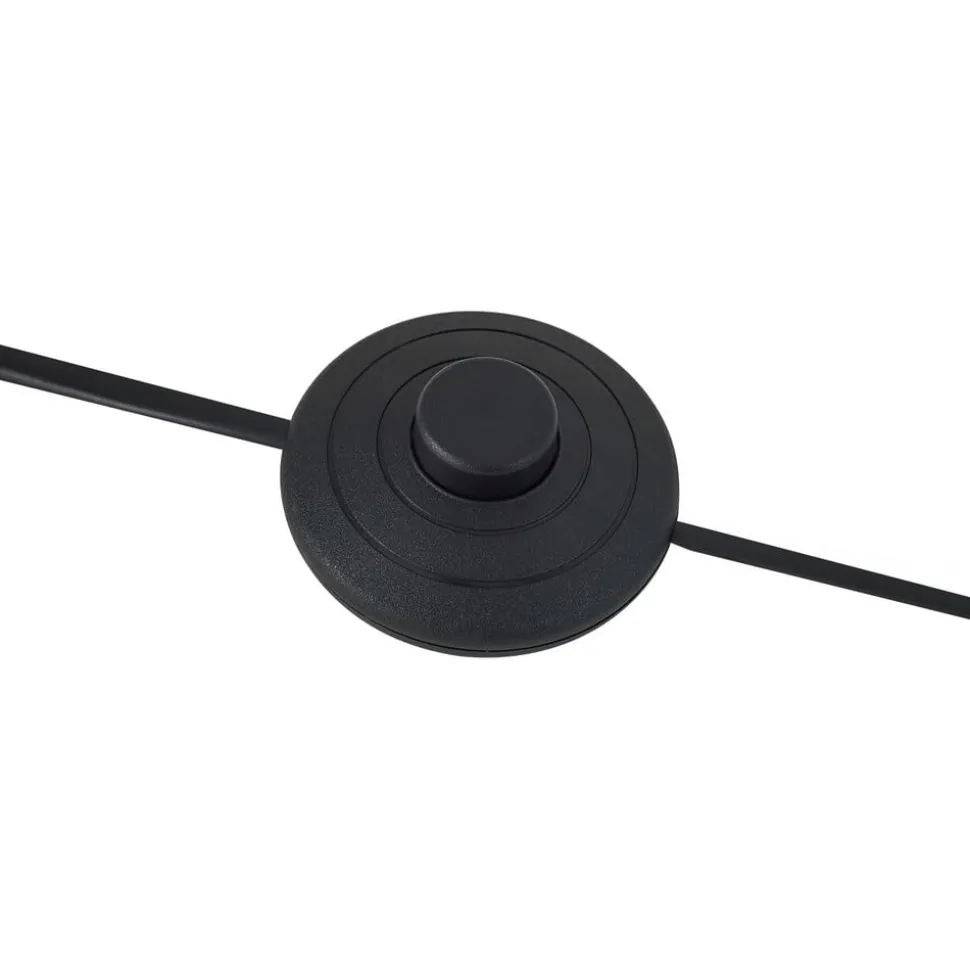 Lindby gulvlampe Nanika, svart/gull, 202 cm, E27, 3 lyskilder.