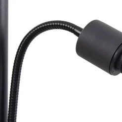 Lindby gulvlampe Nehemia, svart, glass, leselampe, 185 cm