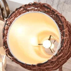 Lindby gulvlampe Nias, høyde 111 cm, rotting, tekstil