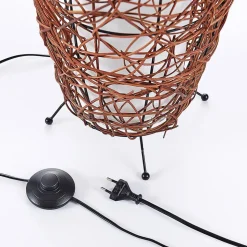 Lindby gulvlampe Nias, høyde 111 cm, rotting, tekstil