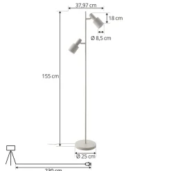 Lindby gulvlampe Ovelia, beige, metall, E27