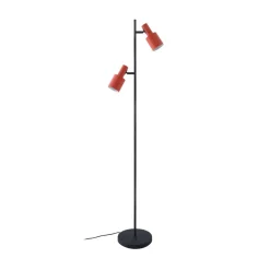 Lindby gulvlampe Ovelia, oransje/svart, metall, E27