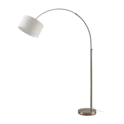 Lindby gulvlampe Railyn, hvit, stoff, 200 cm, E27