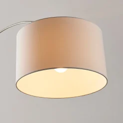 Lindby gulvlampe Railyn, hvit, stoff, 200 cm, E27