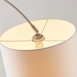 Lindby gulvlampe Railyn, hvit, stoff, 200 cm, E27