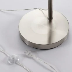 Lindby gulvlampe Railyn, hvit, stoff, 200 cm, E27