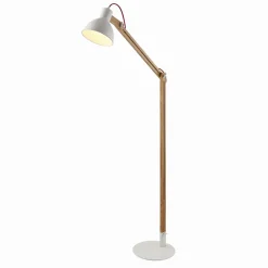 Lindby gulvlampe Shivanja, tre, justerbar, 146 cm, E27