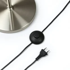 Lindby gulvlampe Sonika, 175 cm, nikkelfarget, glass, E27