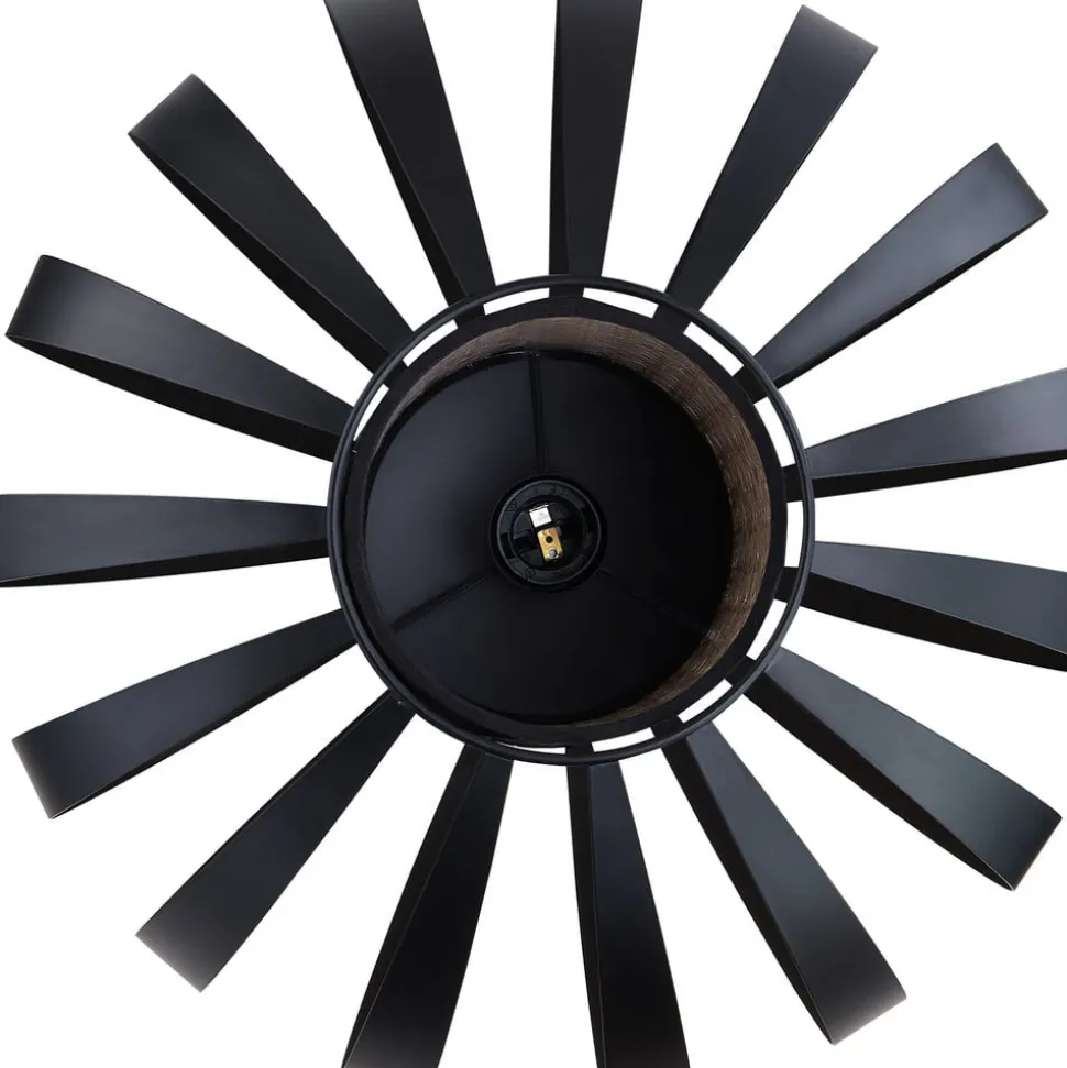 Lindby gulvlampe Tamira, svart, rotting, 143 cm høy, E27