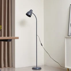 Lindby gulvlampe Tebbi, blå, metall, høyde 150 cm