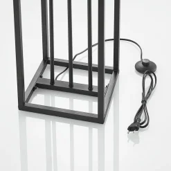 Lindby gulvlampe Tiliane, svart, metall, 3 lyskilder, 153 cm