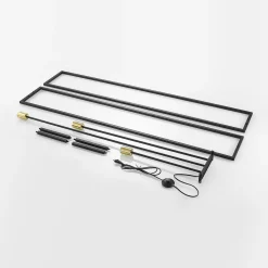 Lindby gulvlampe Tiliane, svart, metall, 3 lyskilder, 153 cm