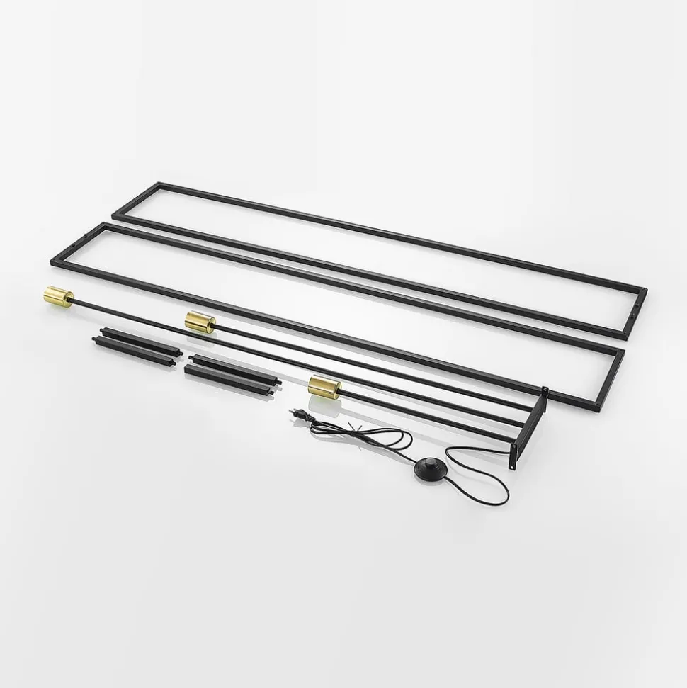 Lindby gulvlampe Tiliane, svart, metall, 3 lyskilder, 153 cm