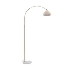 Lindby gulvlampe Tonka, beige, metall/marmor, 180 cm, E27