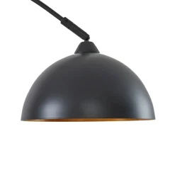 Lindby gulvlampe Tonka, svart/gull, metall, Ø 25 cm