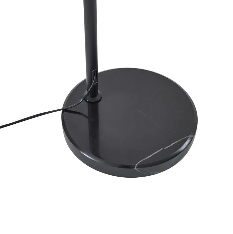 Lindby gulvlampe Tonka, svart/gull, metall, Ø 25 cm