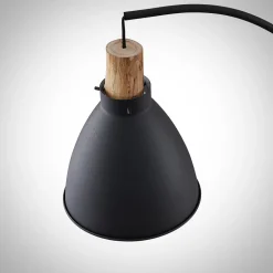 Lindby gulvlampe Trebale, svart, tre, 154 cm, E27
