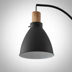 Lindby gulvlampe Trebale, svart, tre, 154 cm, E27