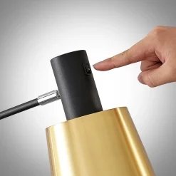 Lindby gulvlampe Vlada, 144 cm, messing, svart, metall