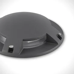 Lindby gulv-spotlight med LED Cormac, 4 lyskilder, Ø 21 cm, IP67