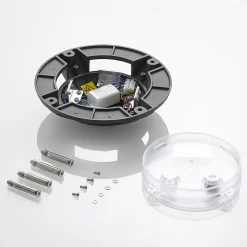 Lindby gulv-spotlight med LED Cormac, 4 lyskilder, Ø 21 cm, IP67