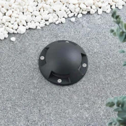 Lindby gulv-spotlight med LED Huban, 15 cm, 4 lyskilder, antrasitt