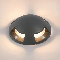 Lindby gulv-spotlight med LED Huban, 15 cm, 4 lyskilder, antrasitt