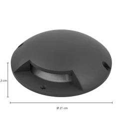 Lindby gulv-spotlight med LED Cormac, 1 lyskilde, Ø 21 cm, IP67