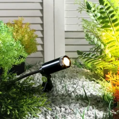 Lindby Heath LED-lampe med jordspyd, 4 stk, svart