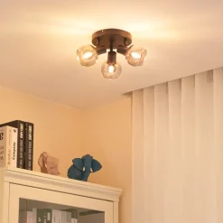 Lindby Hedvig taklampe, rund, svart, 3 lyskilder.