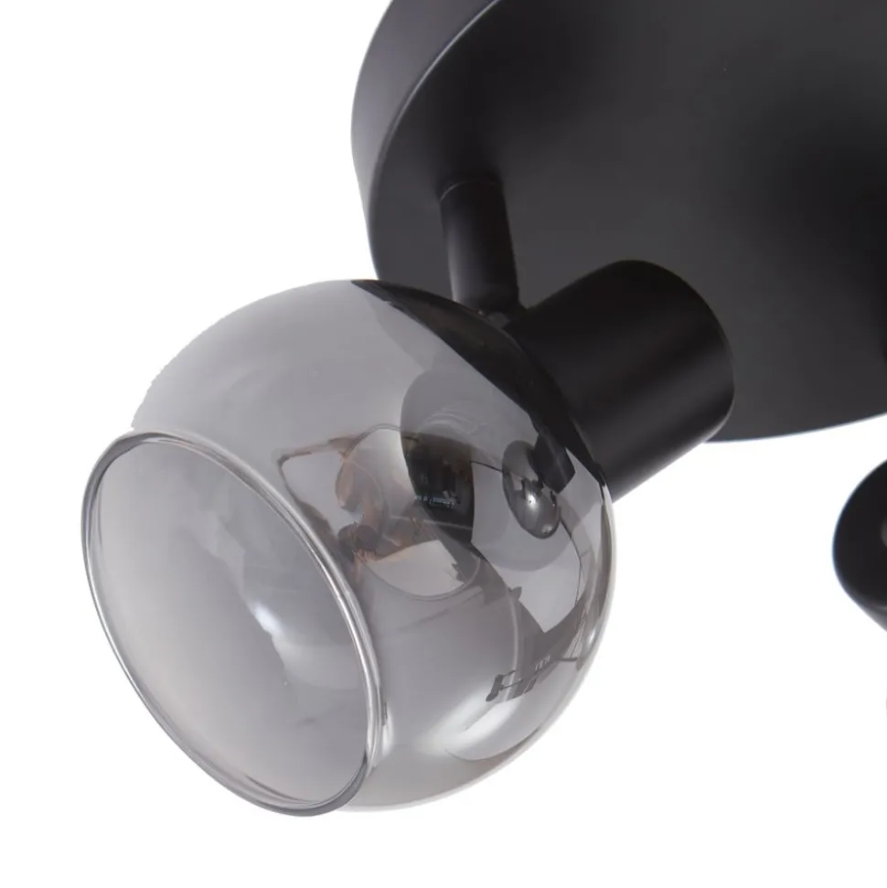 Lindby Hedvig taklampe, rund, svart, 3 lyskilder.