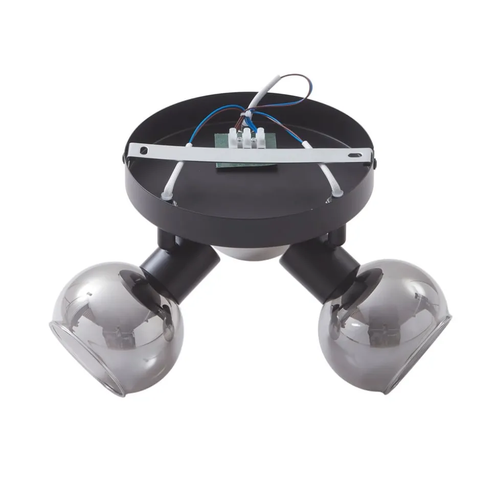 Lindby Hedvig taklampe, rund, svart, 3 lyskilder.