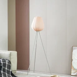 Lindby Helin gulvlampe, beige, tekstil, stativ, 144 cm, E27