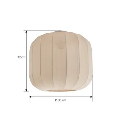 Lindby Helin taklampe, beige, stoff, Ø 35 cm